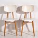 Chaises blanches vintage (vers 1960). Ensemble 3 pièces #1