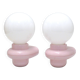 Paire d'appliques rose Allibert années 80
