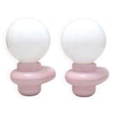 Pair of Allibert pink wall sconces from the 1980s