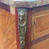 Louis XV transition XVI chest of drawers with 7 drawers in wood and marble