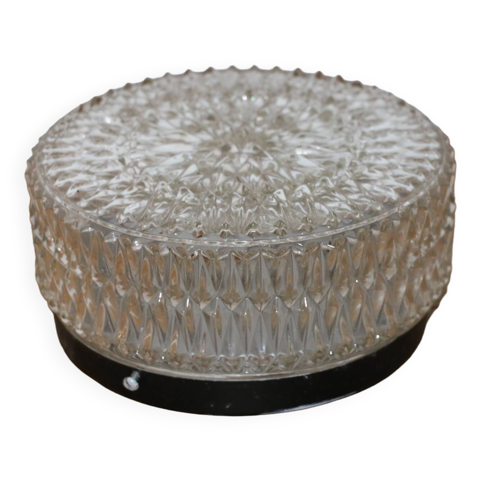 Pair of metal and glass wall/ceiling lights
