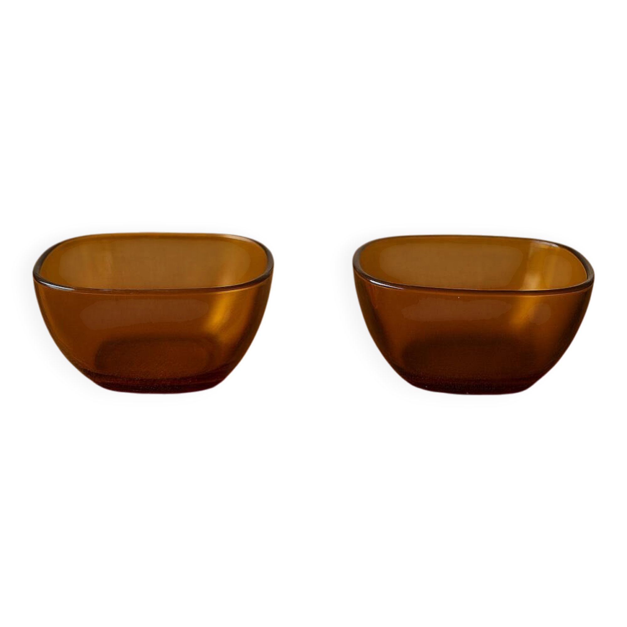 Lot de 2 coupelles en verre ambré Véroco