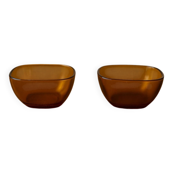 Lot de 2 coupelles en verre ambré Véroco