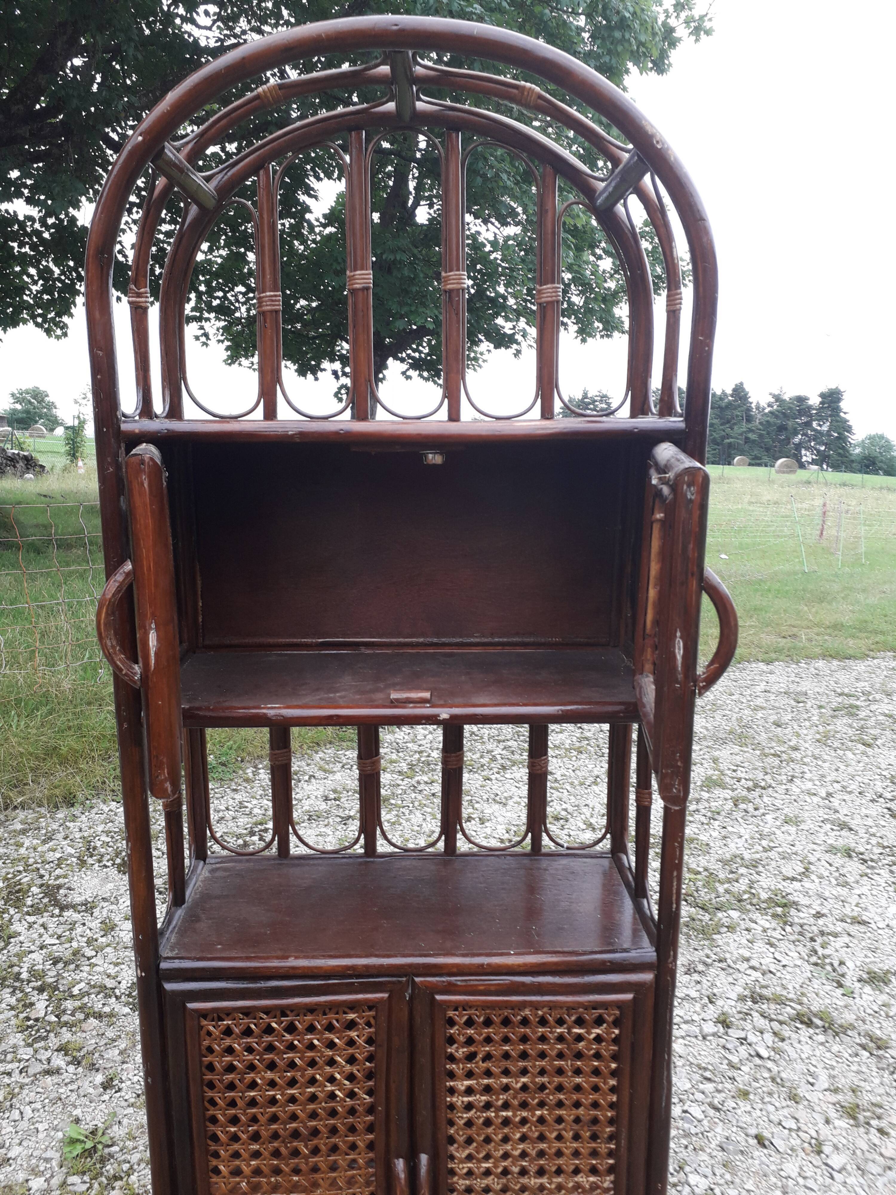 Rattan shelf