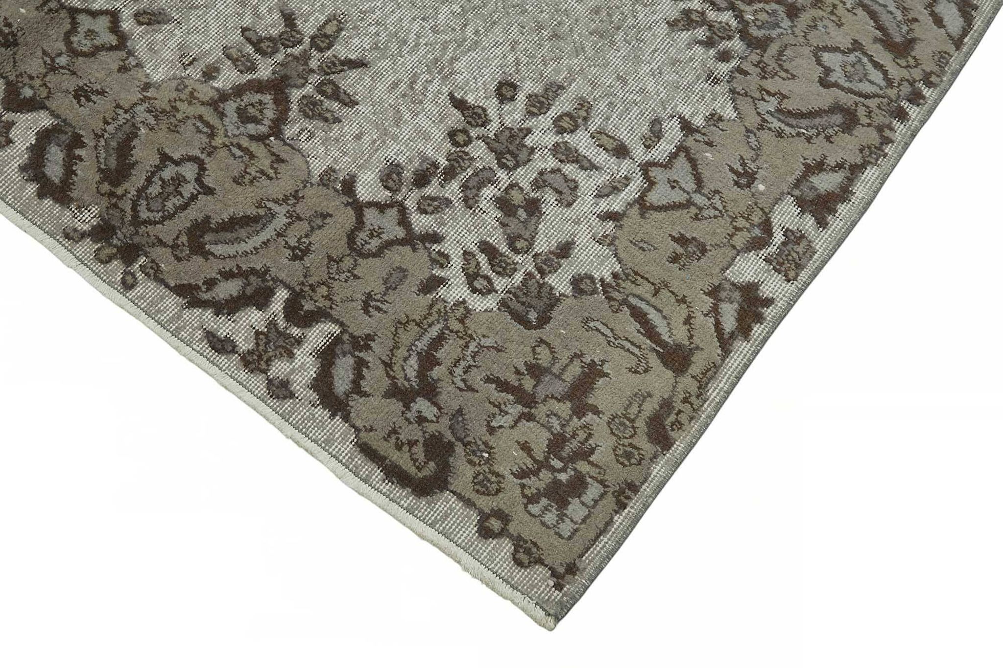 Overdyed Wool Vintage Handmade Carved Rug 165 cm x 263 cm