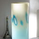Vintage 70's blue blown glass tubular vase
