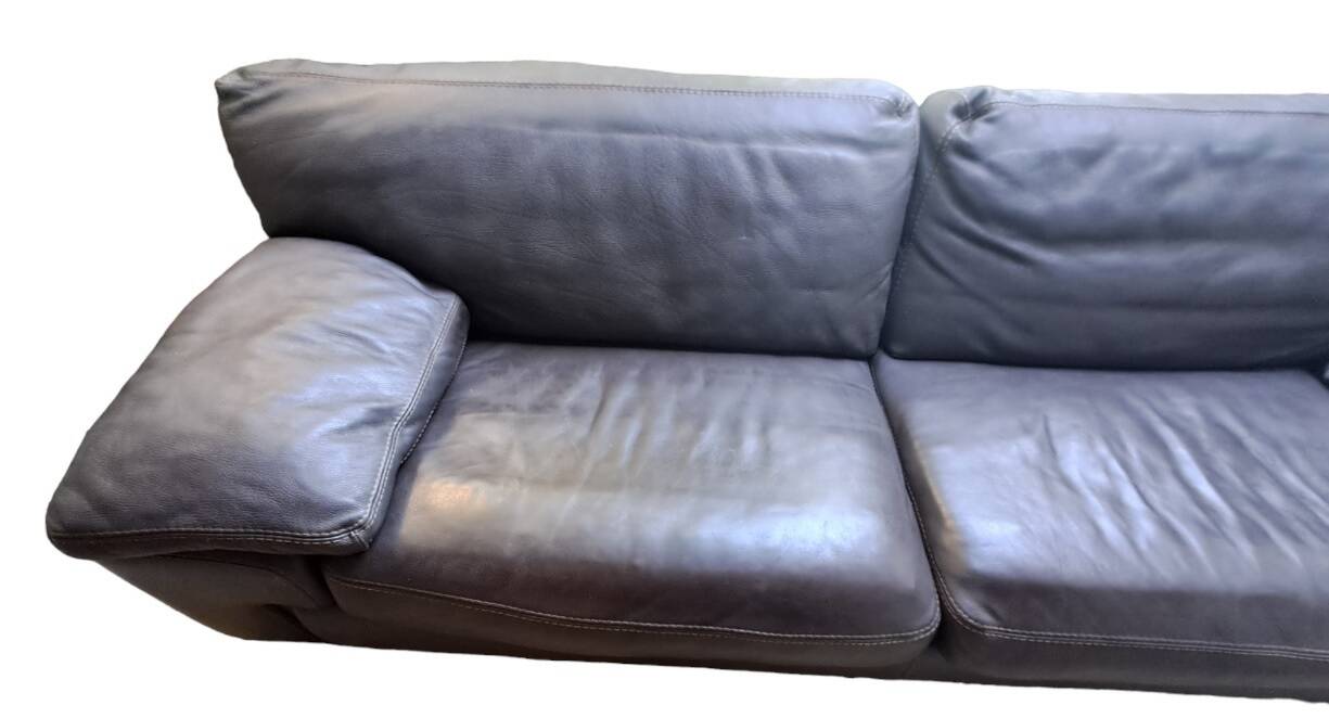 Roche Bobois brown leather sofa