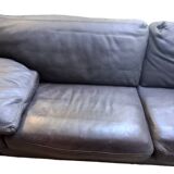 Roche Bobois brown leather sofa