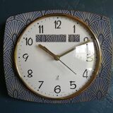 Vintage clock silent wall clock "Jaz blue gold"