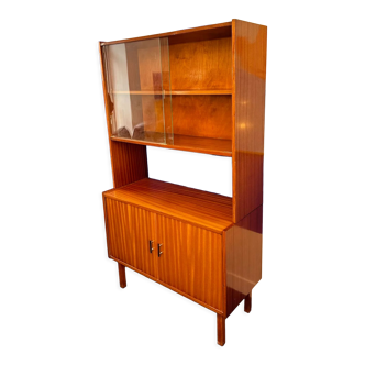 Meuble de rangement avec vitrine des années 60 étagère sur pied