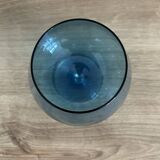 Vase verre bleu