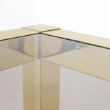 Table basse plaquée or par Belgo Chrom, années 1970