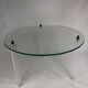 Vintage round coffee table in glass and plexiglass