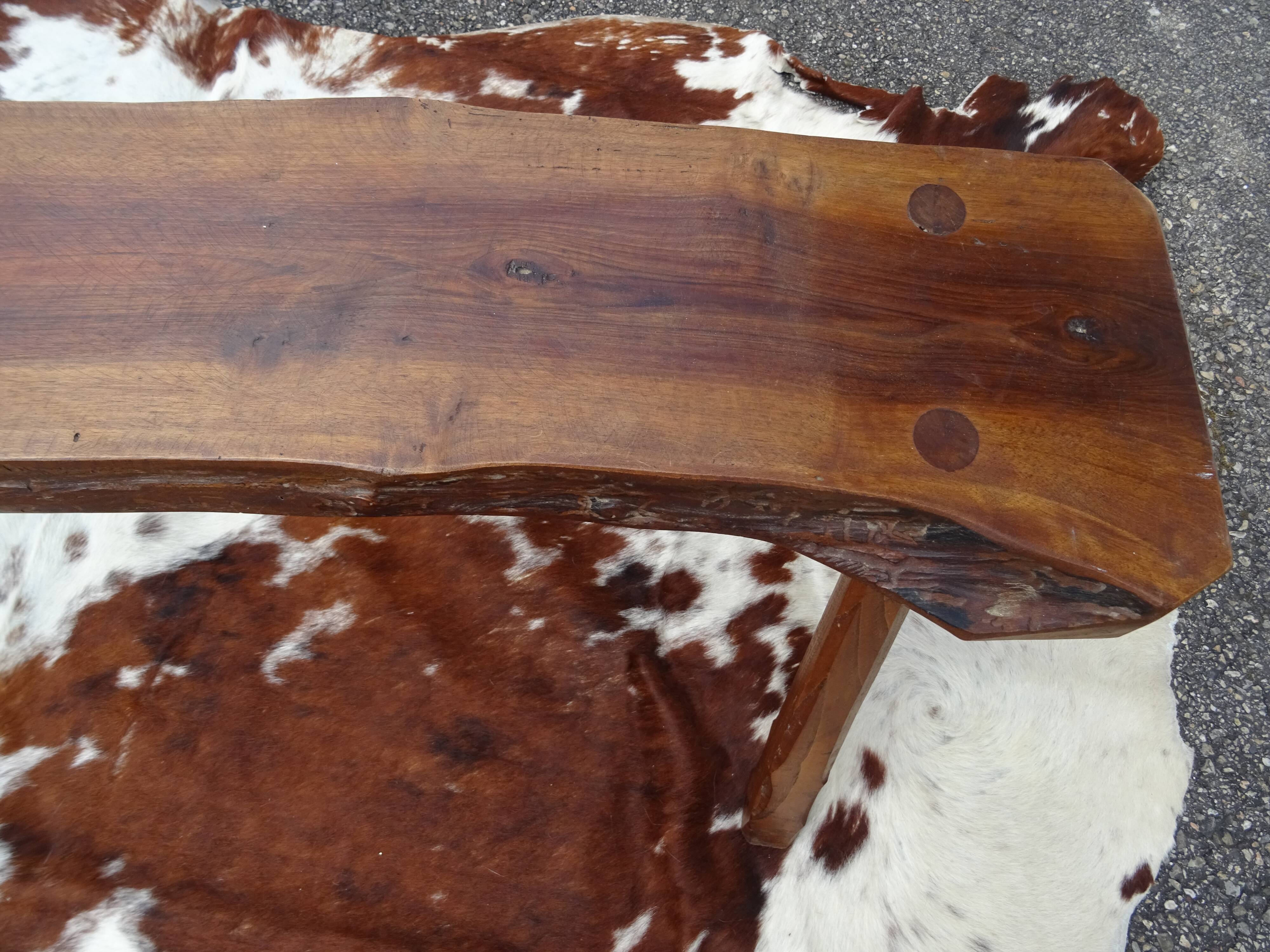 Brutalist bench in solid wood