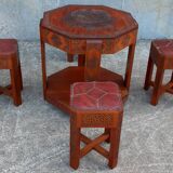 Coffee table (tea table) and stools x 4, 1960s.