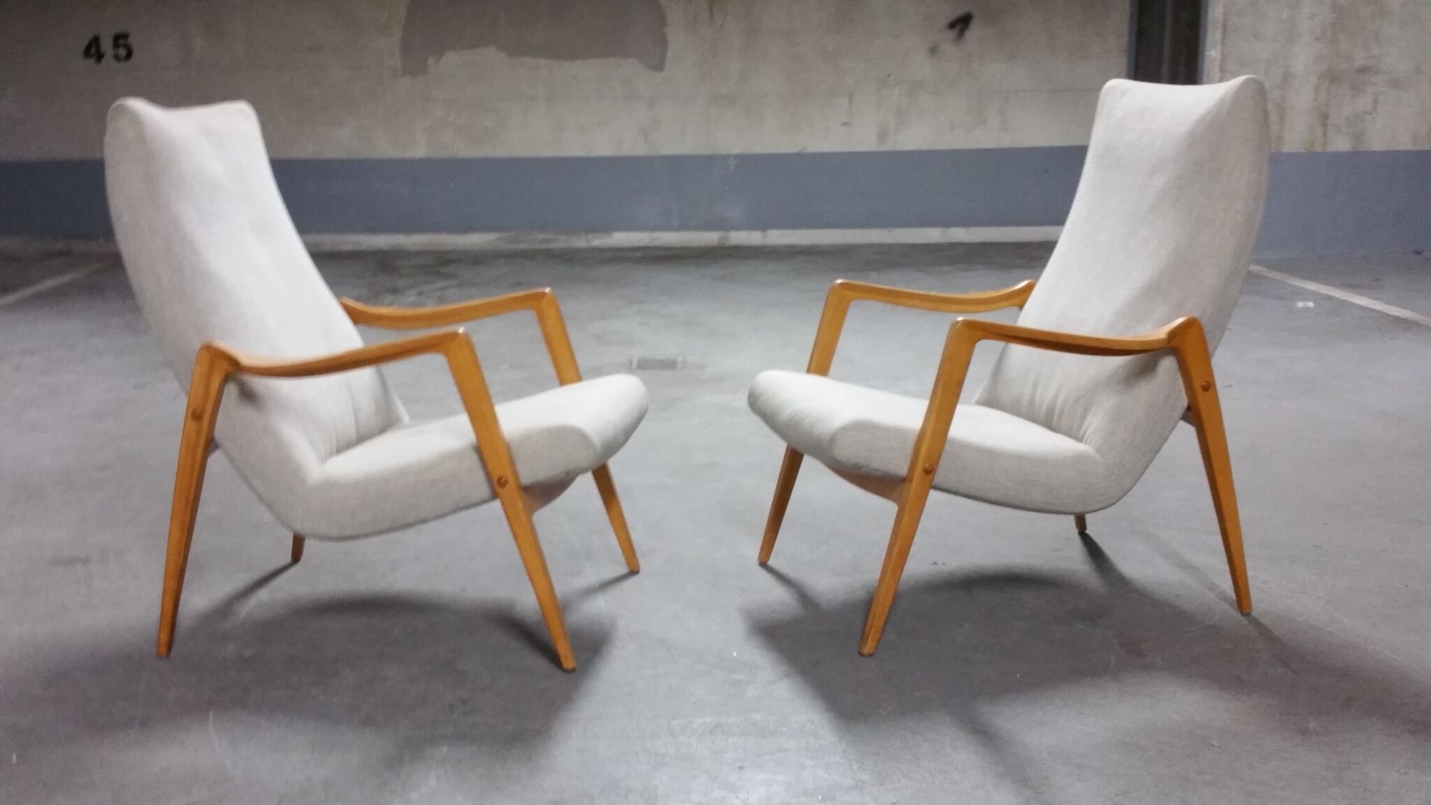 Scandinavian armchair danish feet years 50 compass