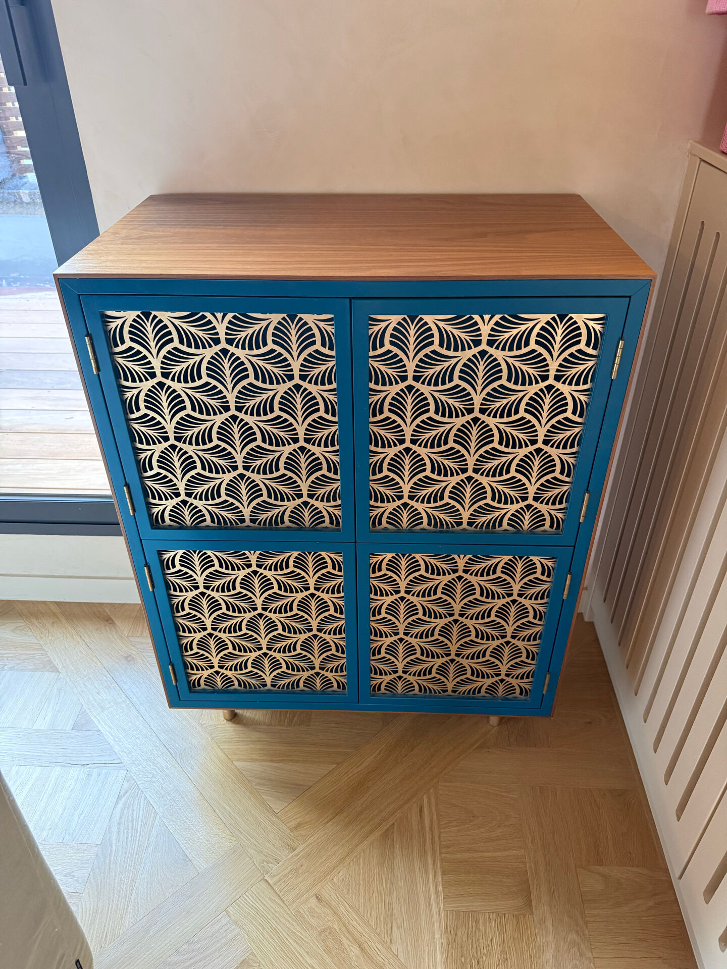 Walnut furniture and gold leaf