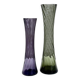 2 Mid Century glass vases crystal glass, Alfred Taube vase, smoked glass vases, 60's