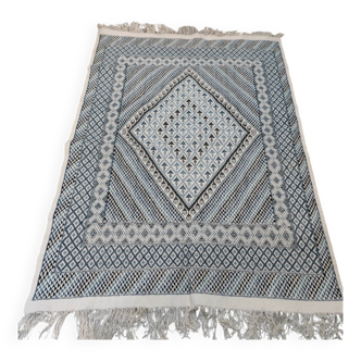 Handmade margoum rug in natural wool