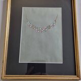 Original gouache from the 1930s, prototype of a unique jewel, New York jeweler, 24 x 28 cm