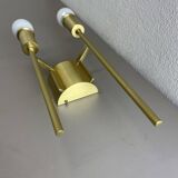 Set of 2 brass italian stilnovo style theatre wall light sconces, italy, 1970s