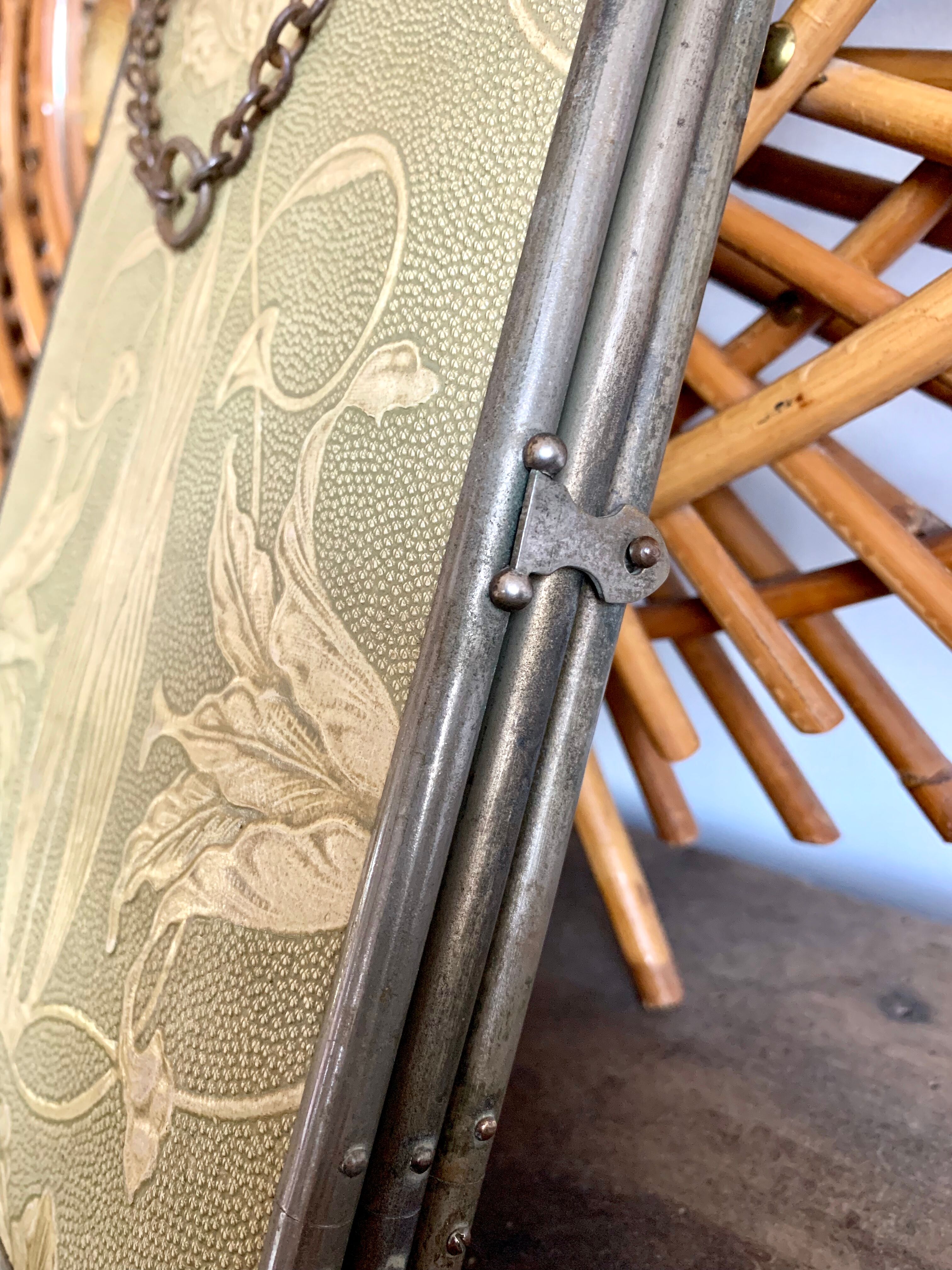 Barber vintage 28x69cm triptych mirror