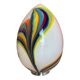 Multicoloured Reeds White Egg Lamp in Murano-Style Glass