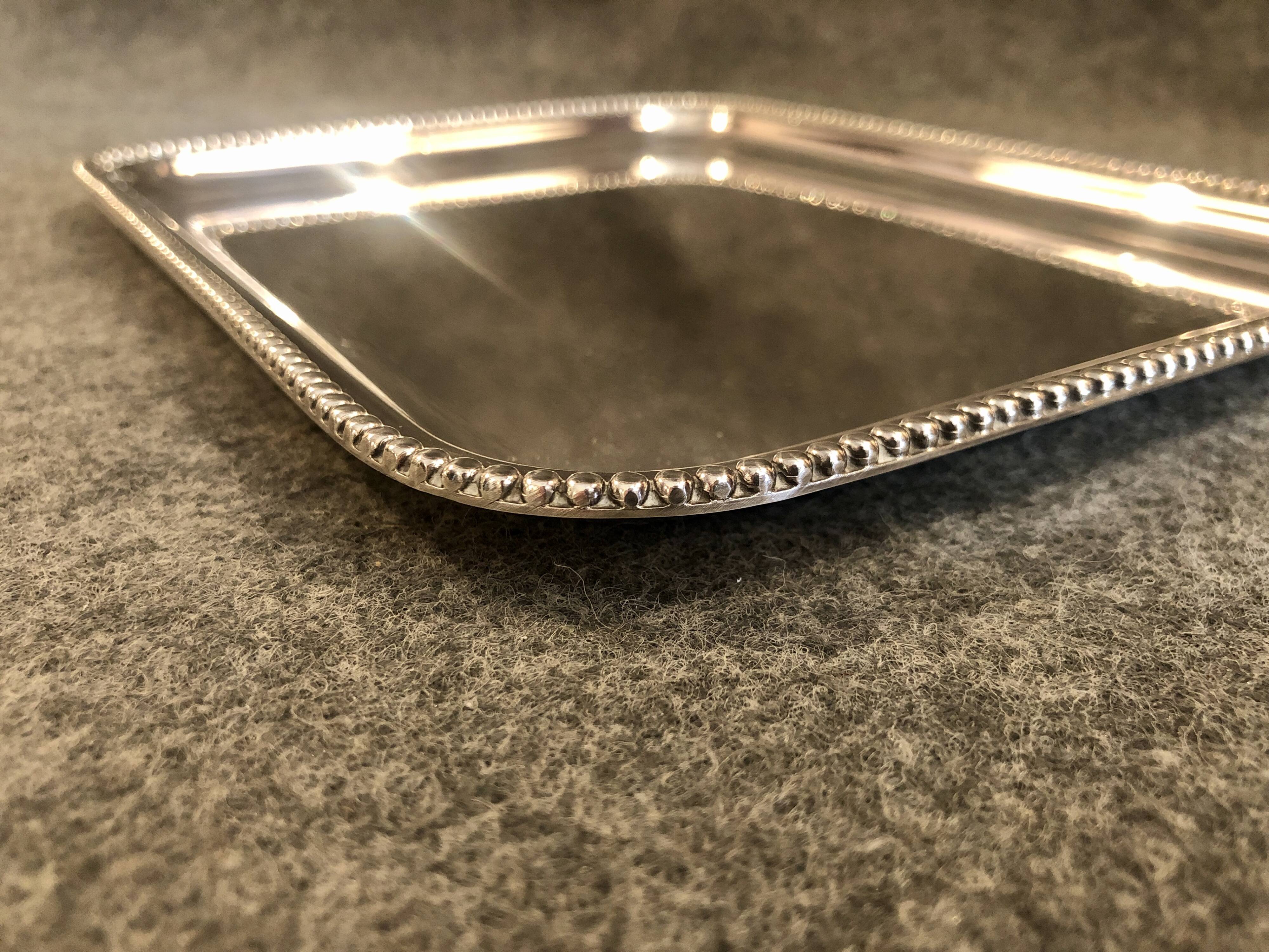 Silver metal tray, late 19th century