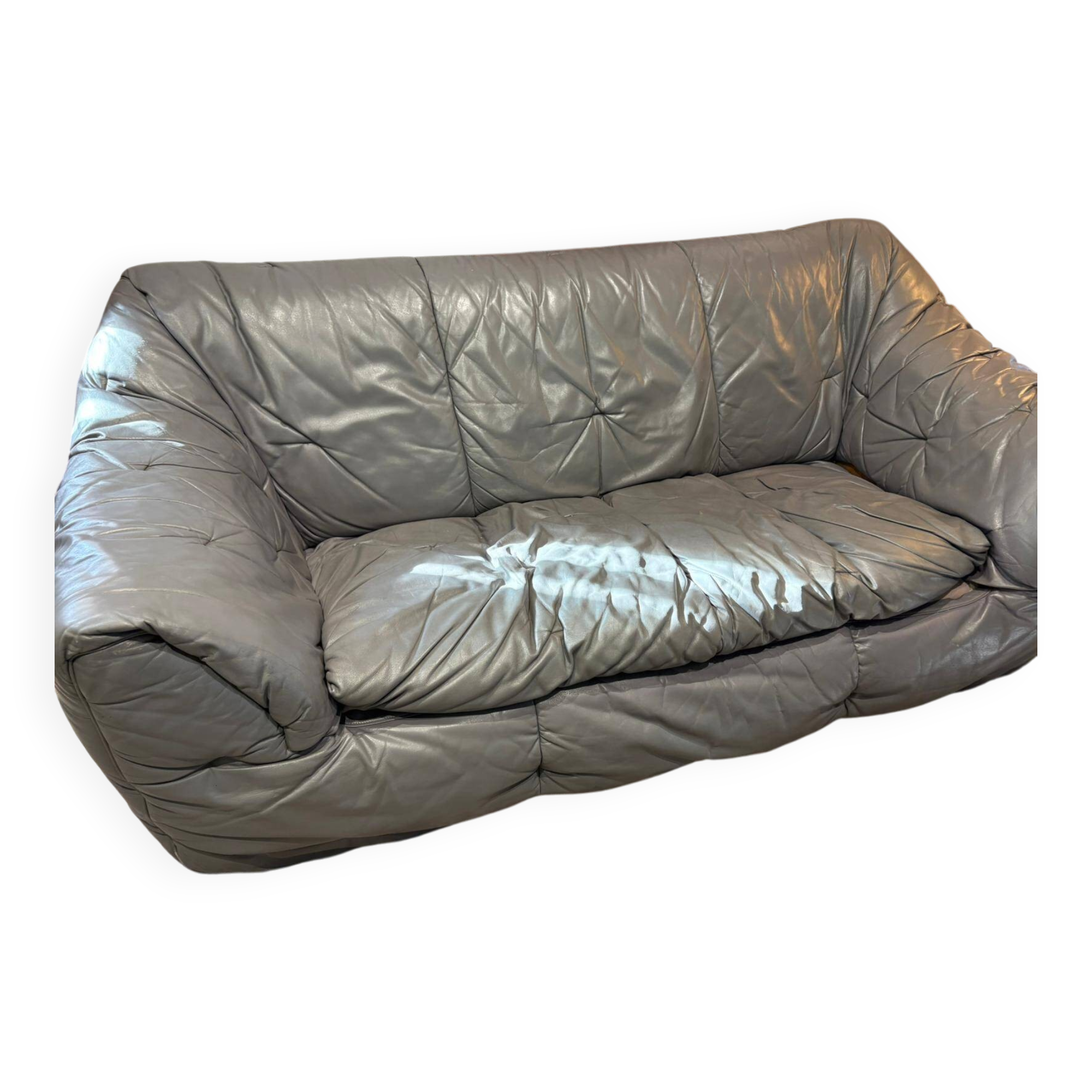 3-seater sofa line roset sloop range grey leather