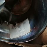 5-spoke chromed metal chandelier and smoked glass globes from Maison See Delmas 1970 vintage