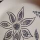Flat stoneware plates with floral decoration – France – 1970s
