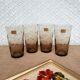 Set of 4 smoked glasses luminarc france vintage