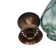 Candlestick, gold-tone brass, clear greenish glass, Austria, 1960s.
