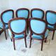 6 walnut and velvet medallion chairs, Louis XVI style