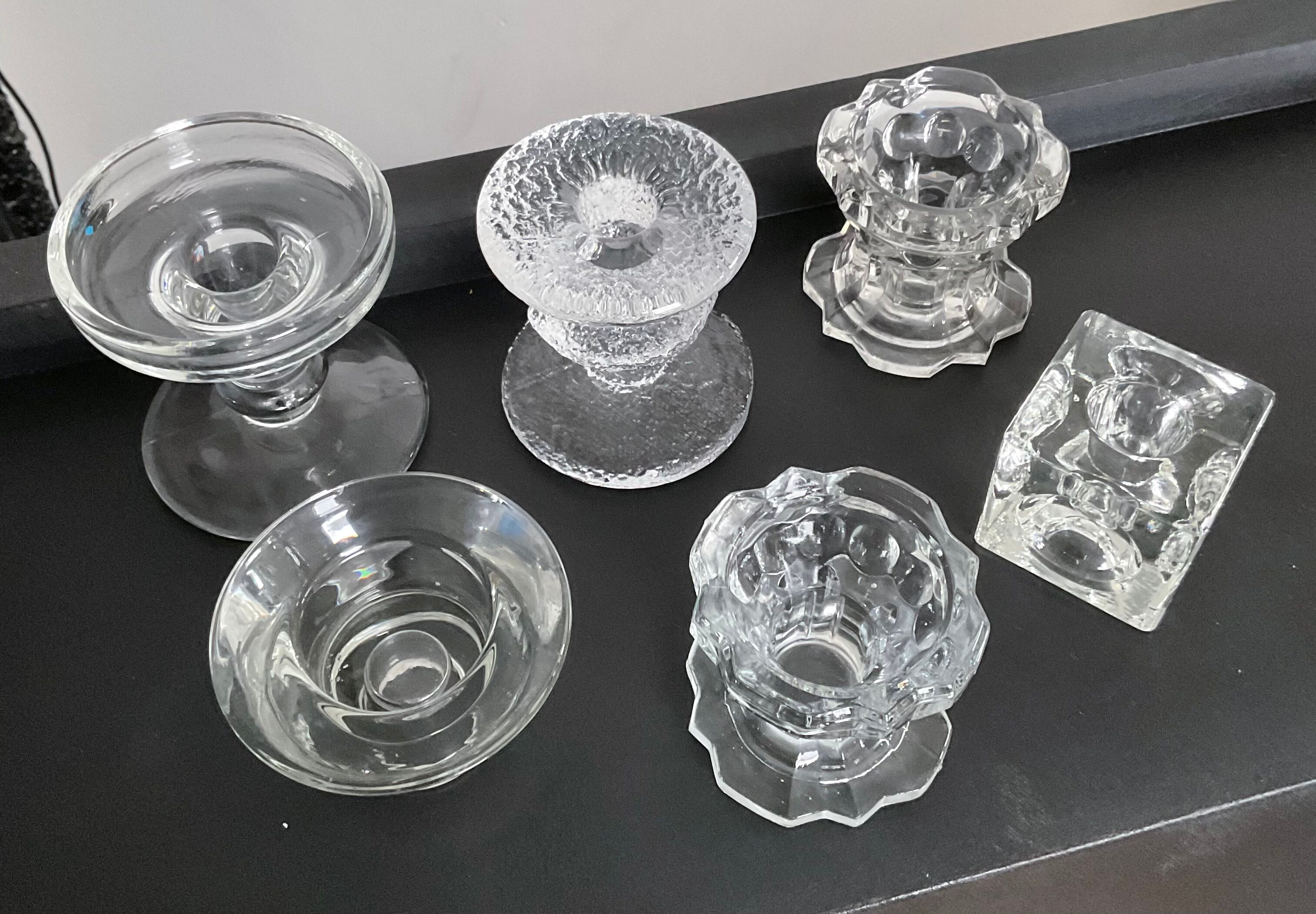 Series of 6 vintage candle holders 70s