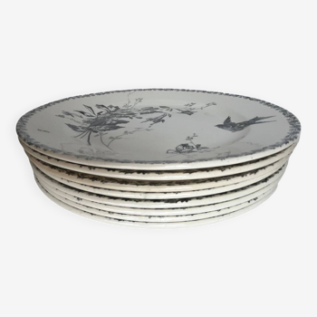 8 assiettes plates en terre de fer HB&Cie