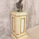 Antique church column on wooden base 135 cm high