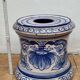 Nevers earthenware pedestal, Montagnon, floral decoration, late 19th century, 31 cm