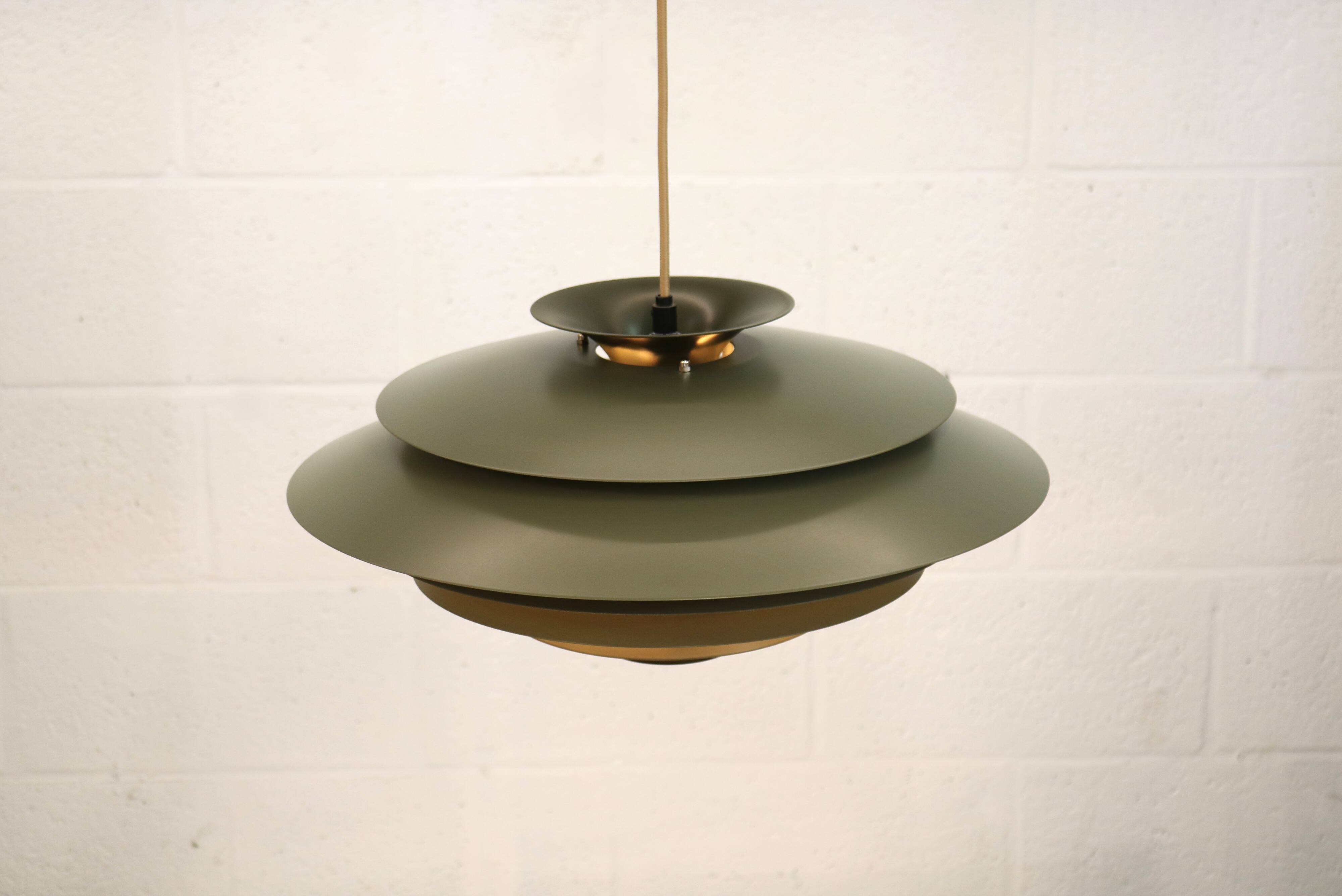 XL Green Pendant Lamp, Form Light Nordic Design, 1970s Denmark