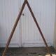 Old wooden painter's scale with 2 panels
