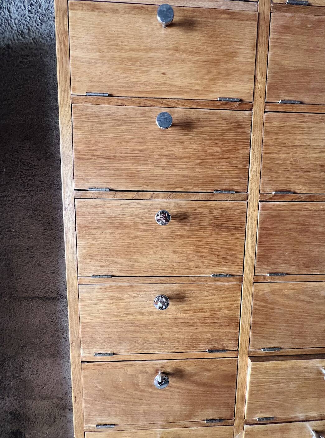 Un Meuble De Notaire / Métier Double Colonnes à Clapet (Restaurer)