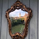Miroir rocaille bois doré, XIXeme