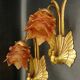 Pair of wall sconces with peacocks from the Art Nouveau period - bronze by Charles Ranc.