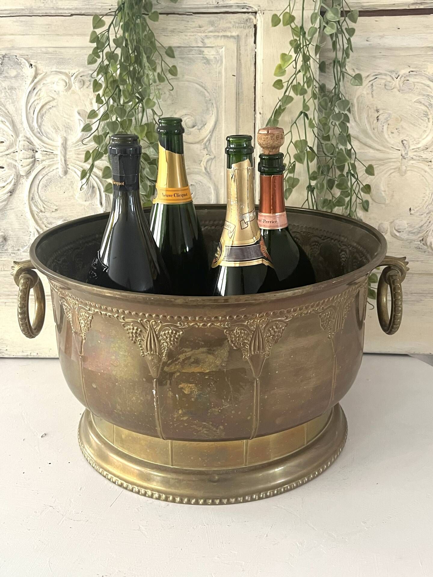 Ice Bucket, French Brass & Copper Champagne Vasque