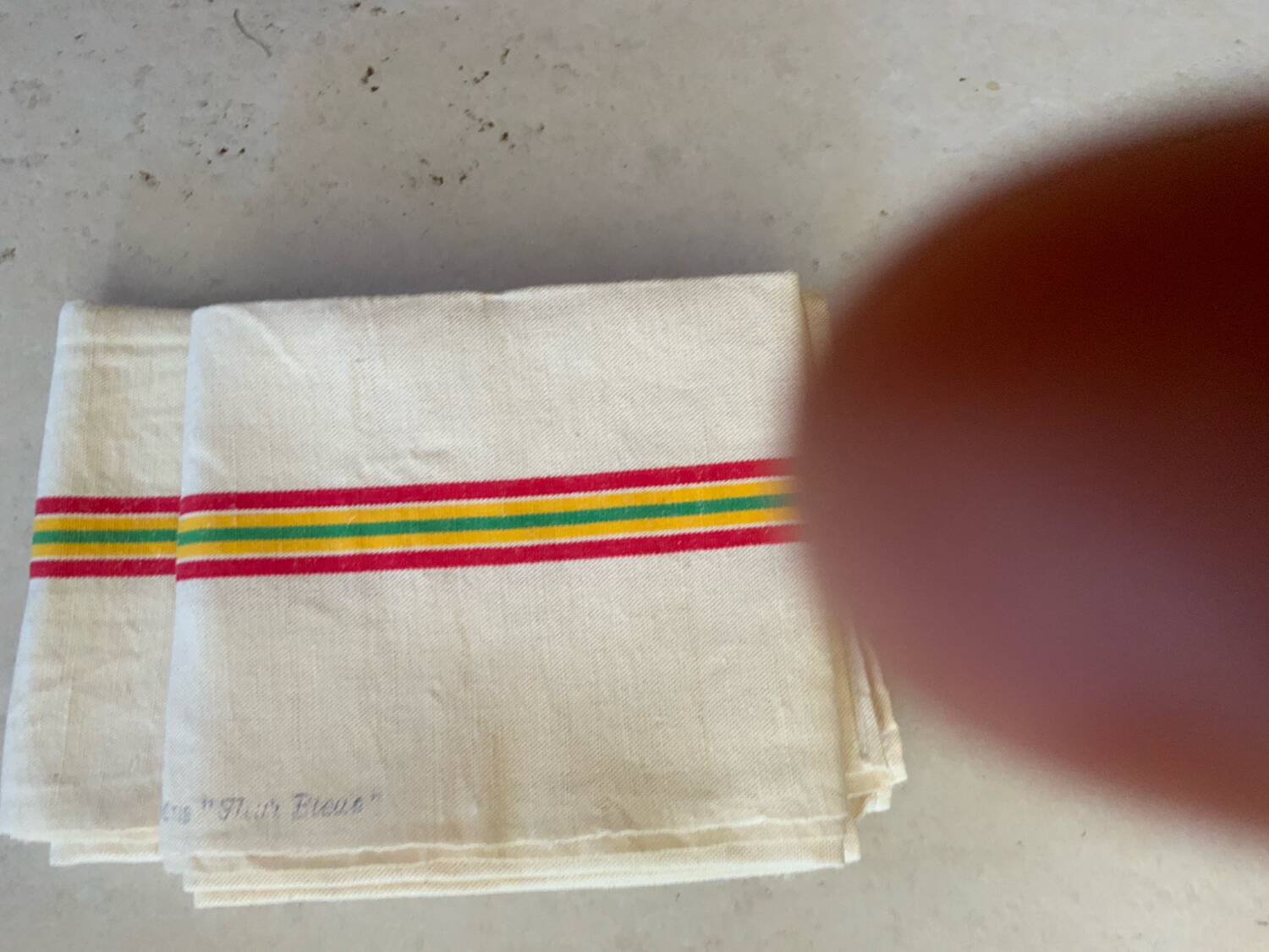 Duo of new mixed tea towels in linen and cotton, XL