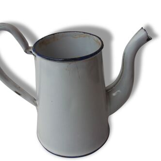 White enamel coffee pot