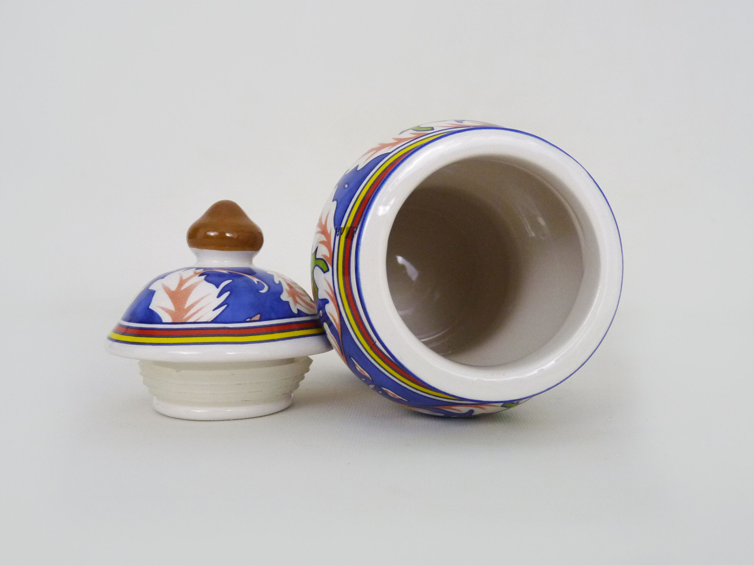 Old apothecary pot, ceramic Thymus medicine jar, 70 80s