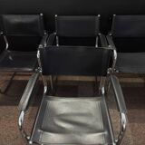 Set of 4 Armchairs in the style of Marcel Breuer – sled base