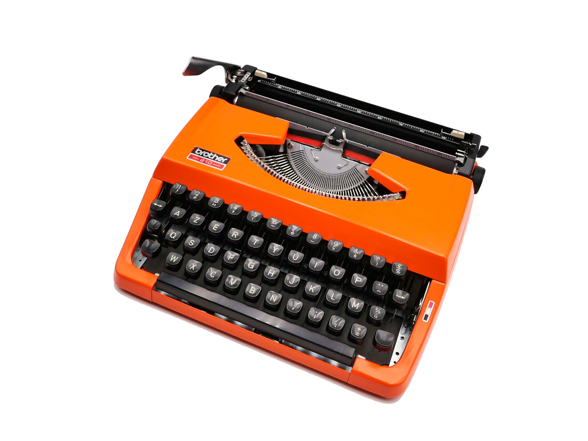 Revised orange brother 210 typewriter with new ribbon
