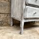 Commode en bois blanche et grise patinée vintage années 70